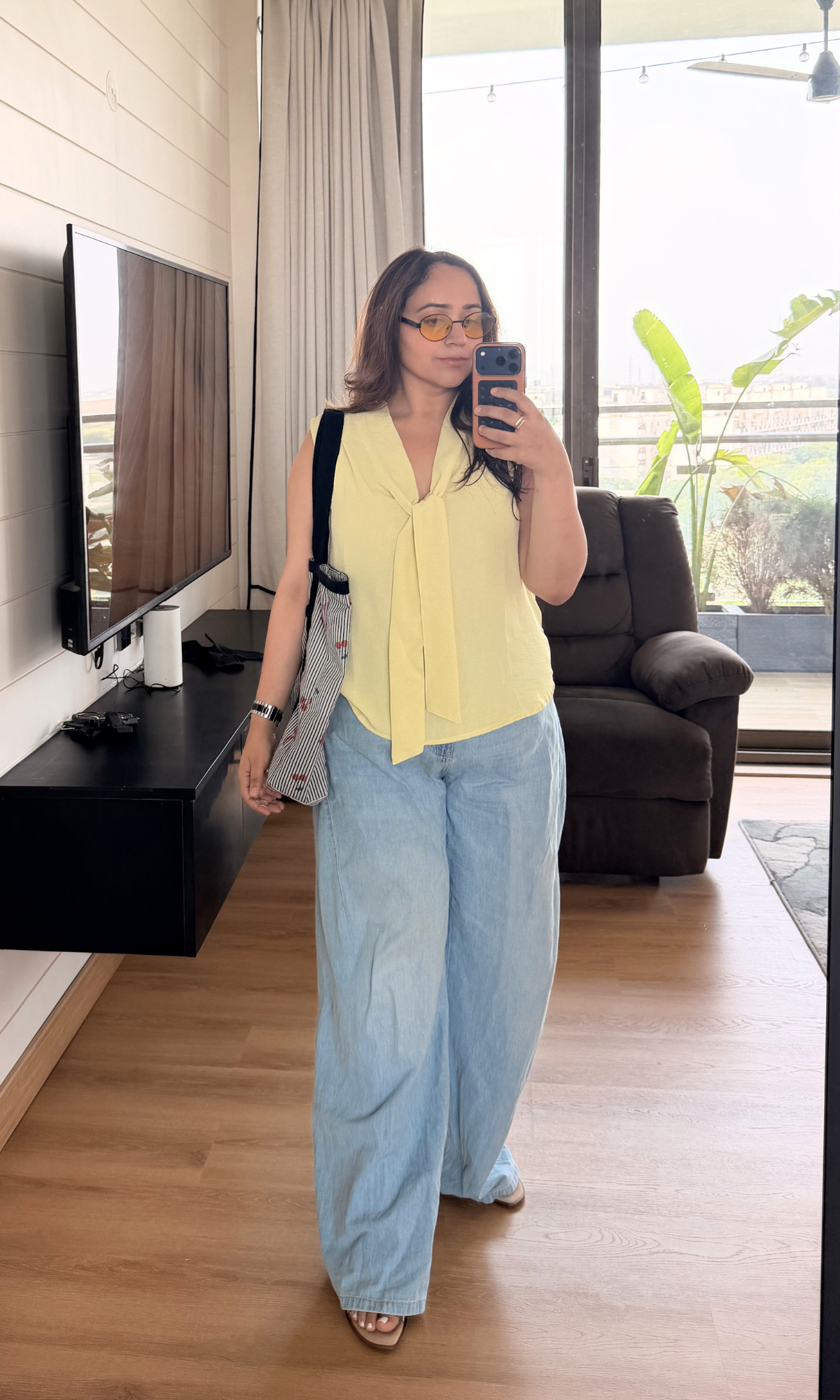 Butter Yellow Tie-Detail Top