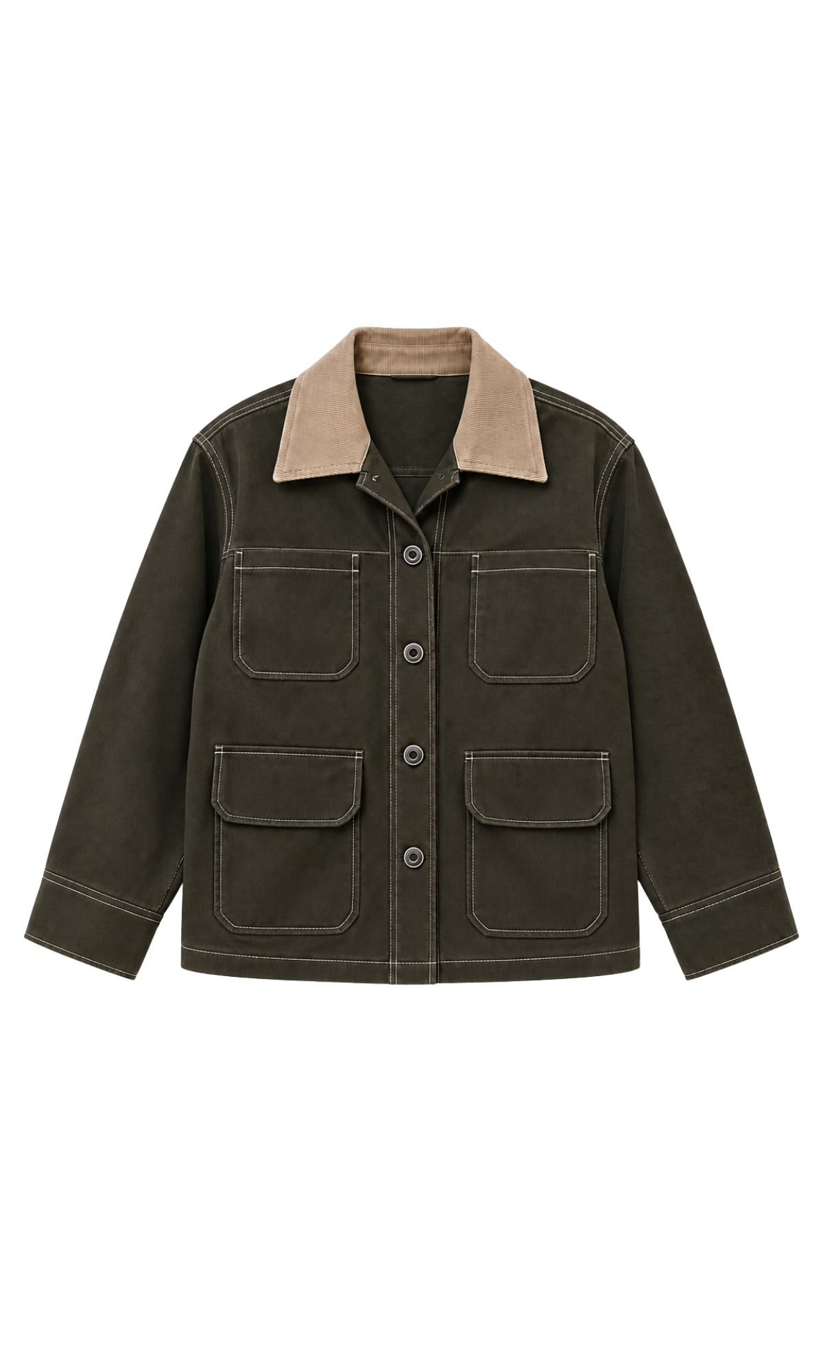Olive Denim Utility Jacket