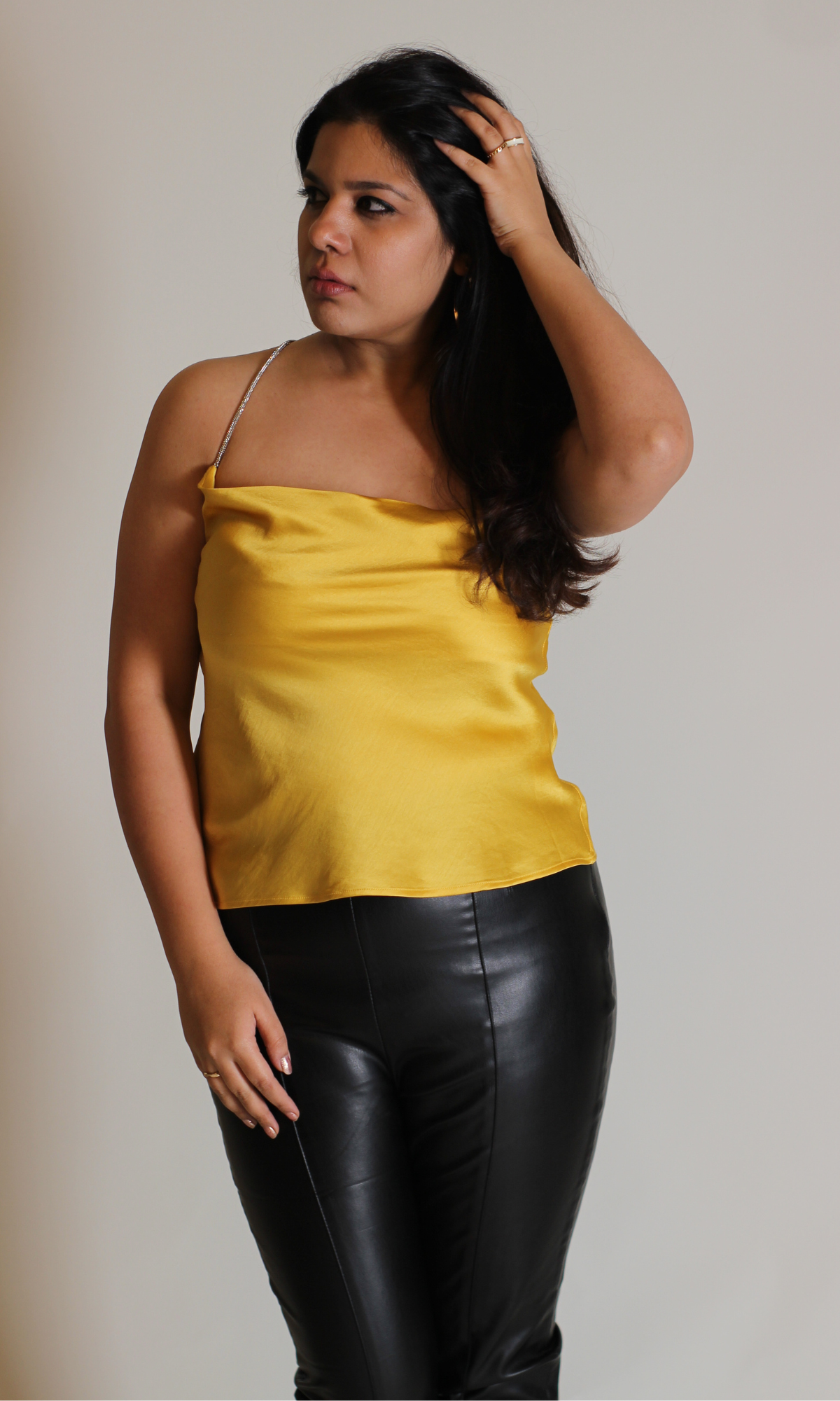 Deep Yellow Rhinestone Top