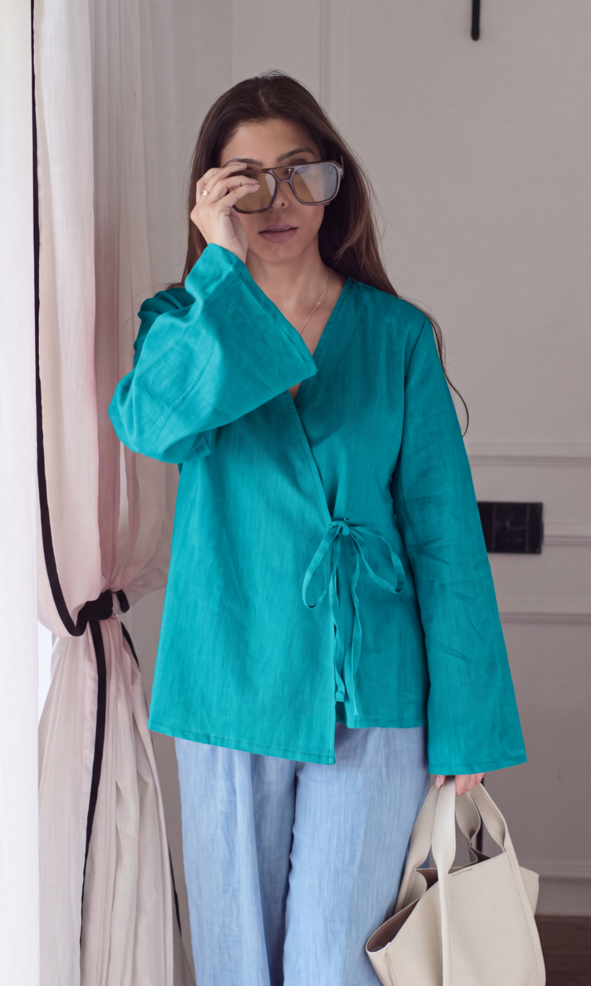 Transformative Teal Kimono Top