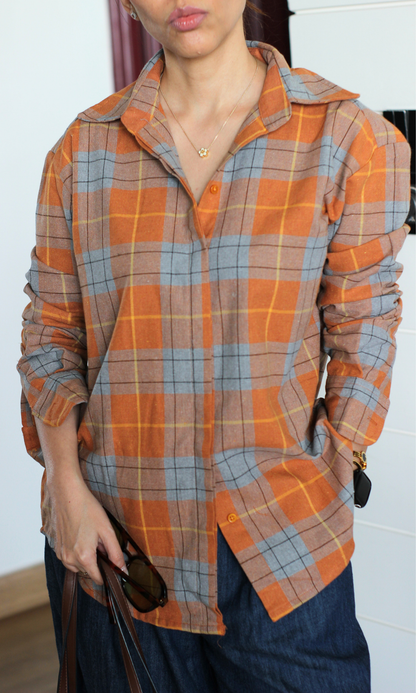 Orange Graphite Check Shirt