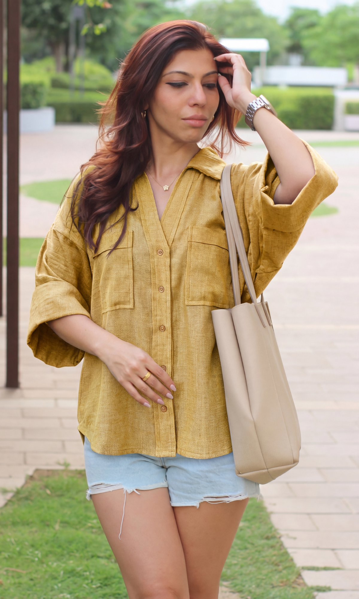 Camel Loose Shirt