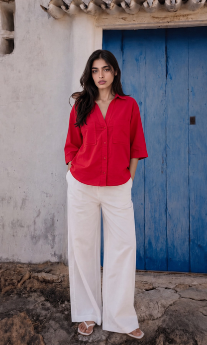 Poppy Red Loose Shirt