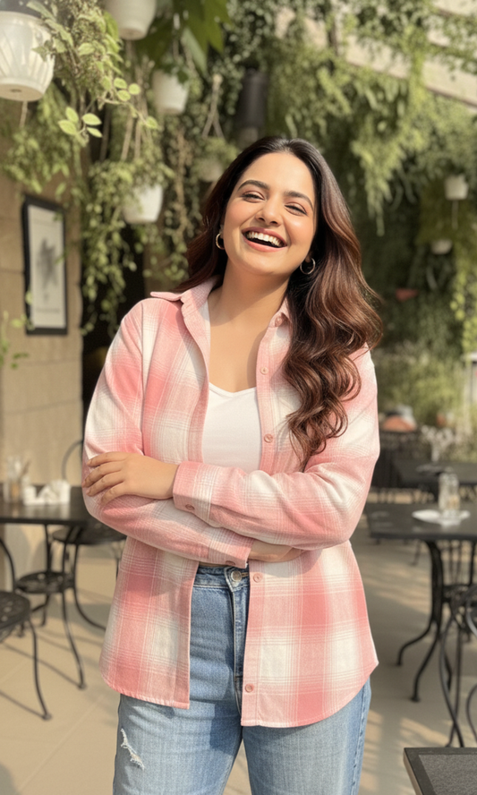 Pink Ivory Checked Shirt