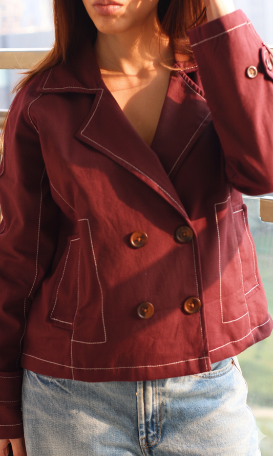 Wine Thread Detail Trench