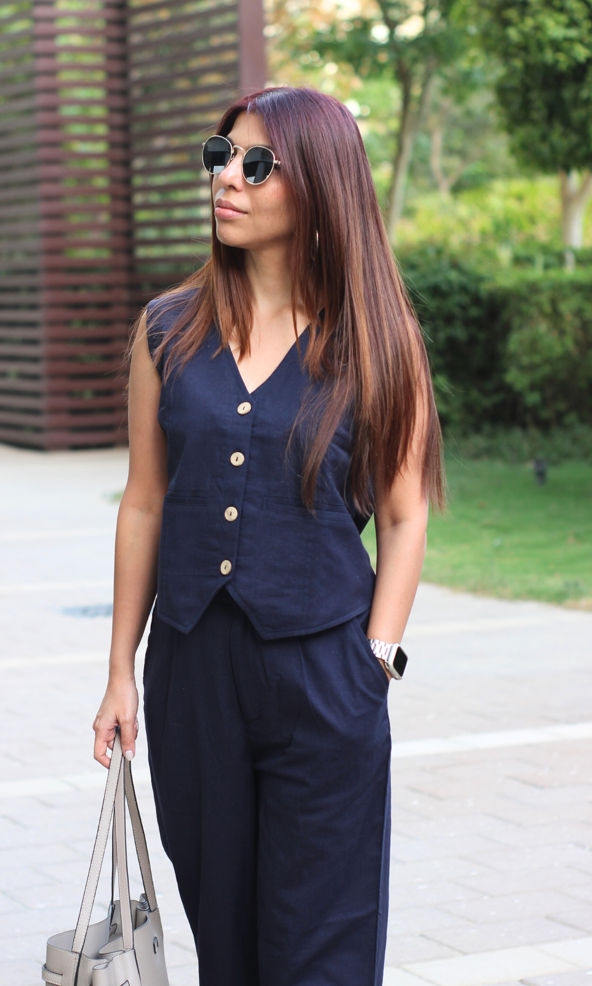 Navy Blue Waist Coat and Pants Co-ord