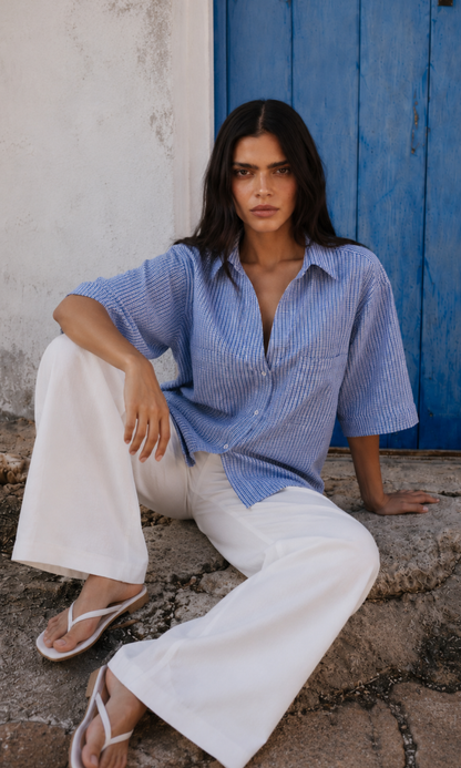 Blue Check Loose Shirt