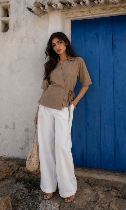 Espresso Side-Tie Blouse