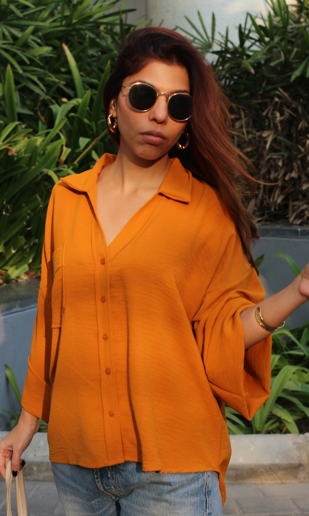 Tangerine Flowing Shirt