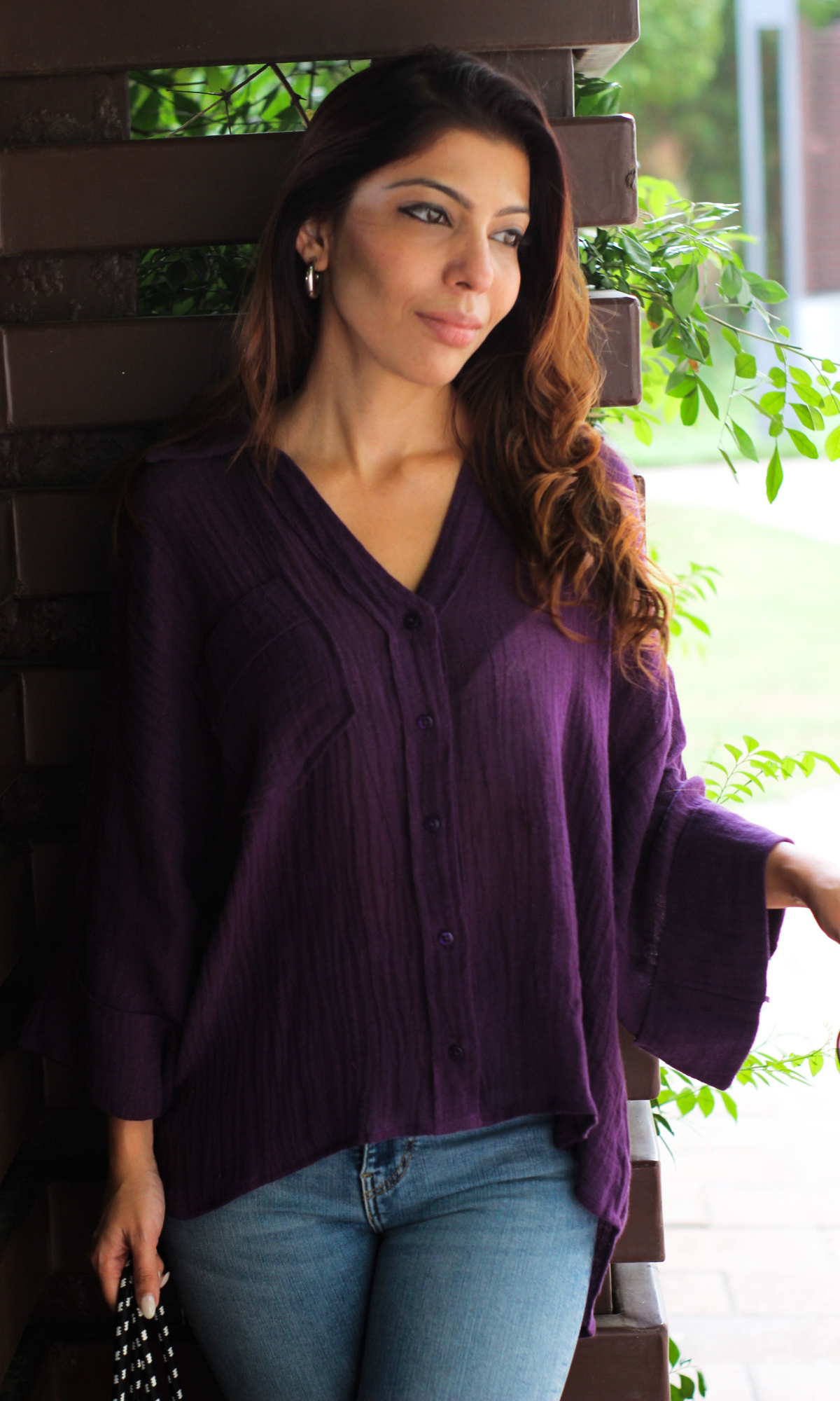 Midnight Purple Textured Shirt