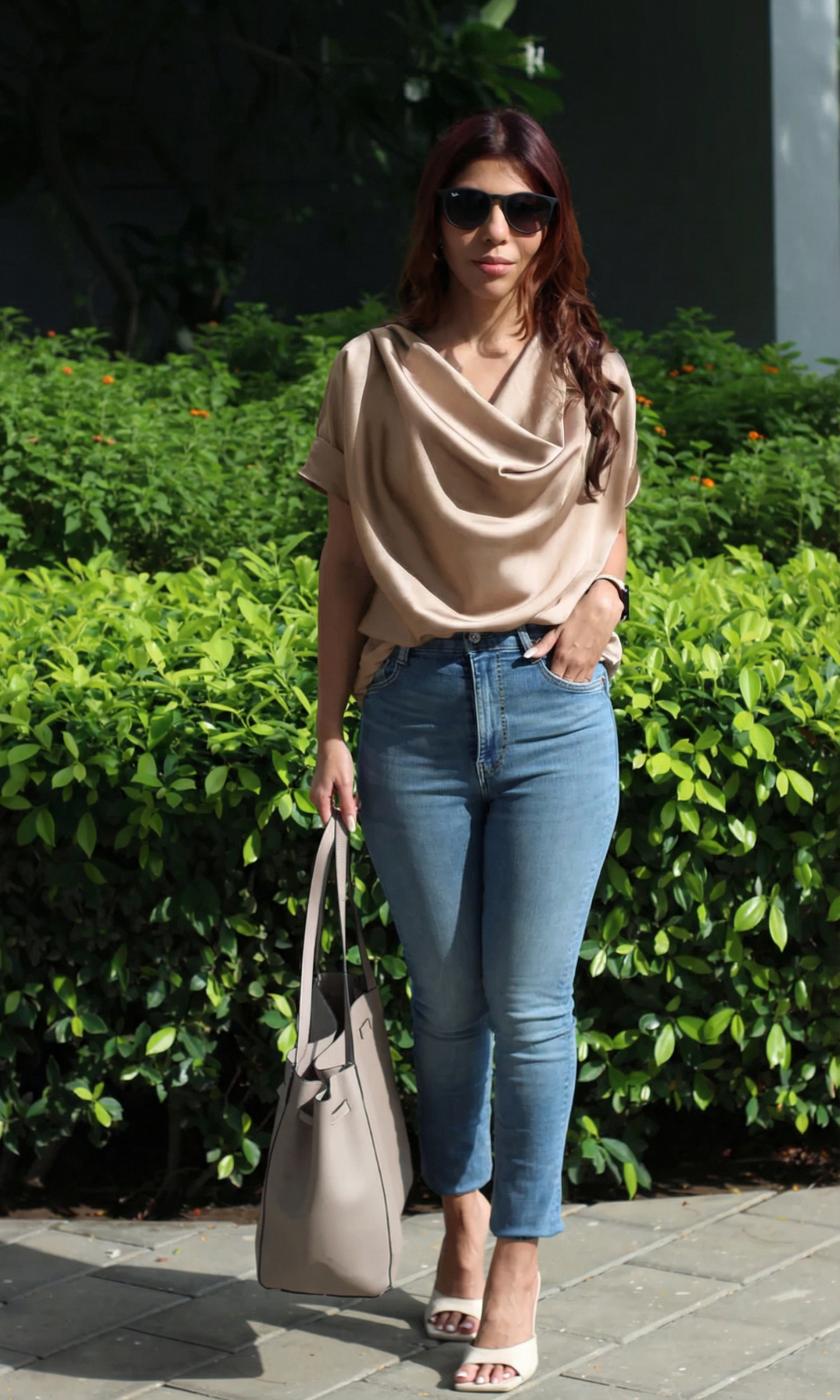 Greyish Mauve Cowl Neck Top