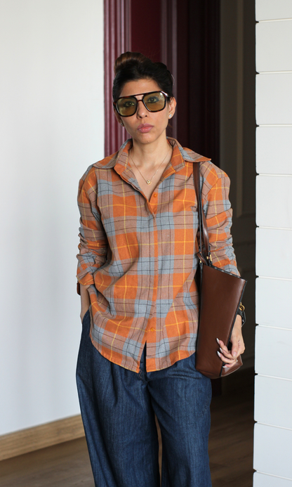 Orange Graphite Check Shirt