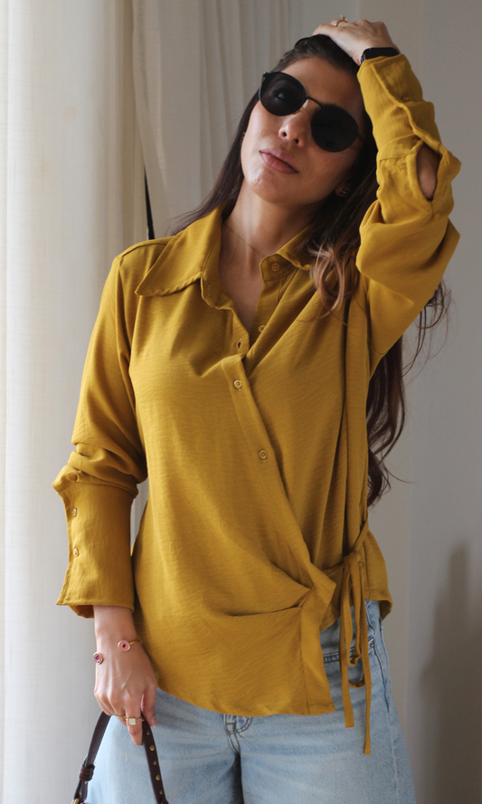 Ochre Asymmetric Shirt