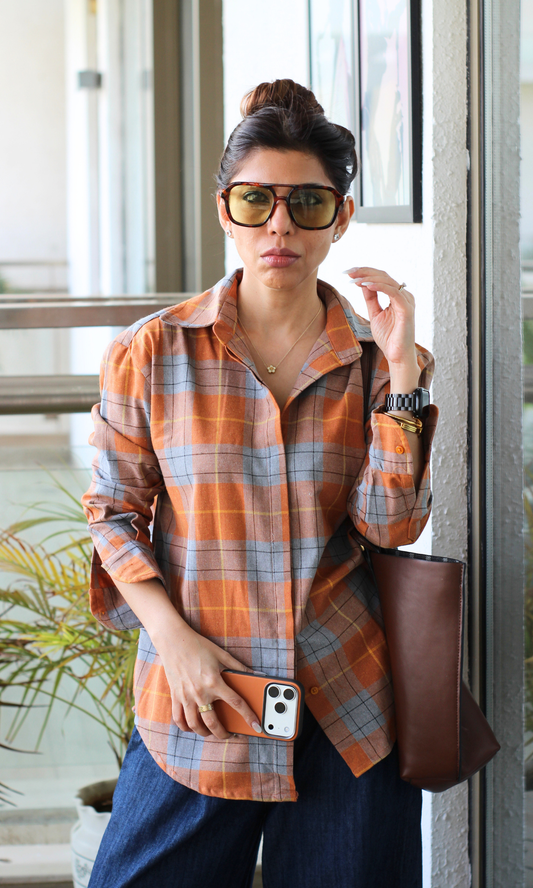 Orange Graphite Check Shirt
