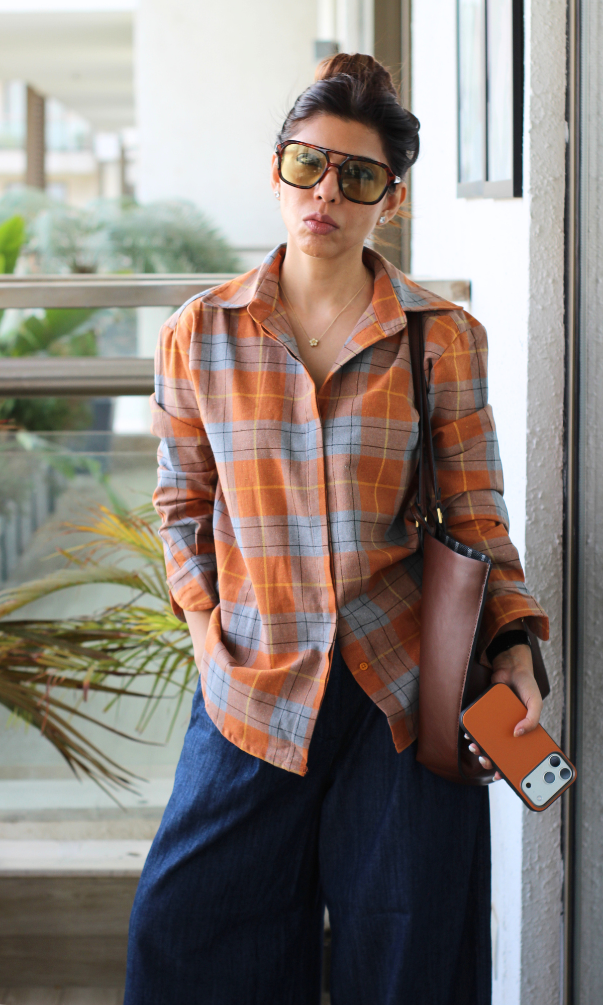 Orange Graphite Check Shirt