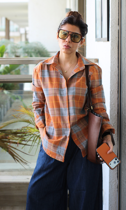 Orange Graphite Check Shirt