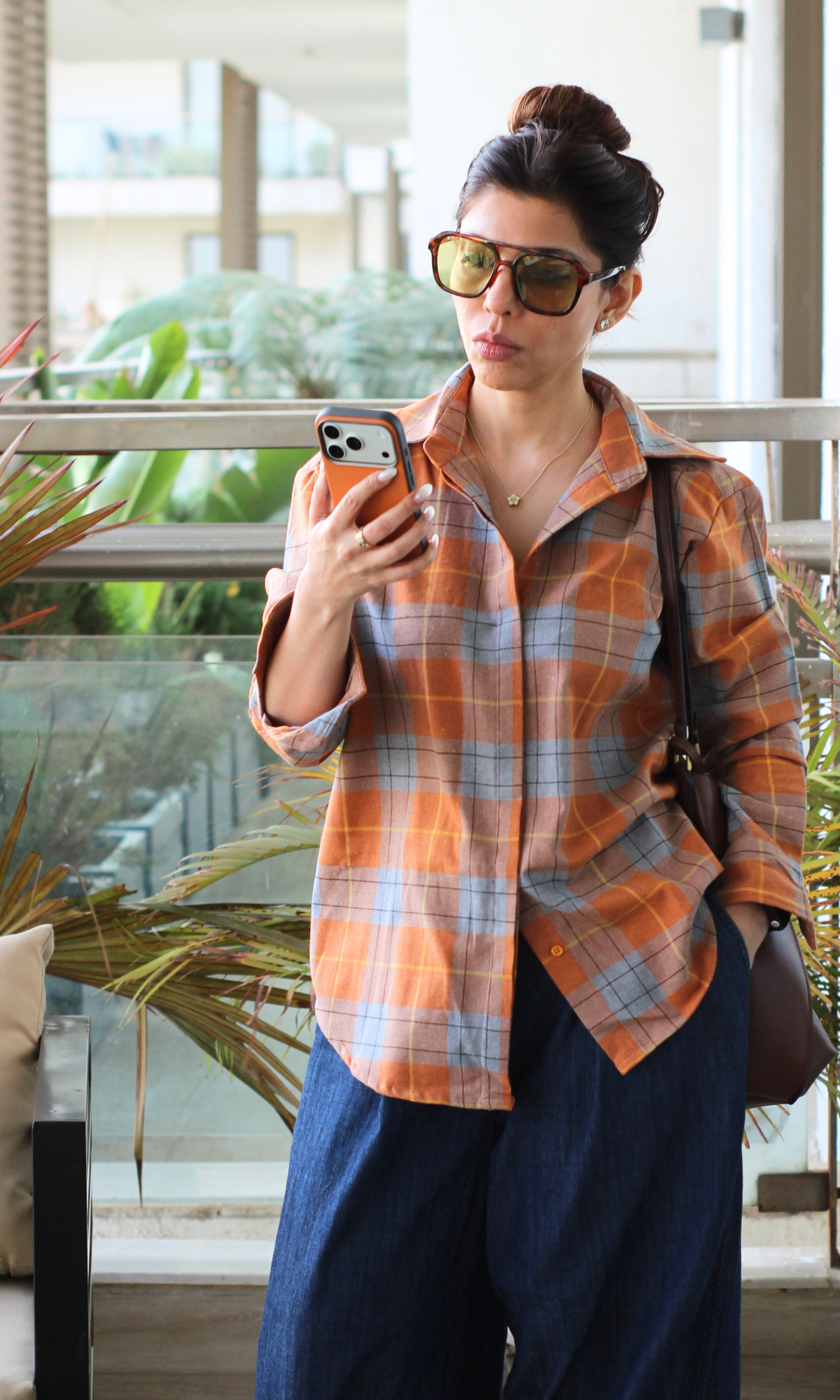 Orange Graphite Check Shirt