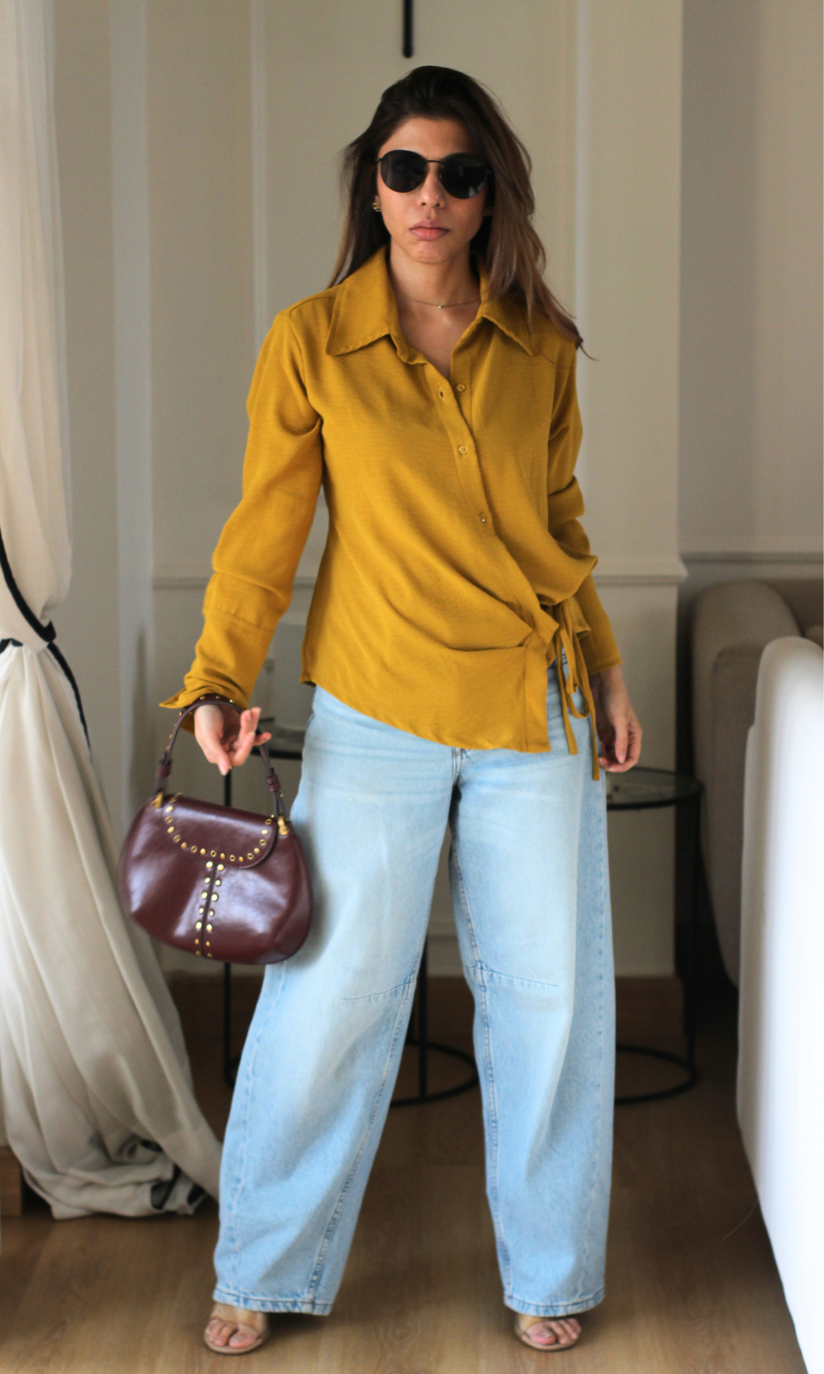 Ochre Asymmetric Shirt