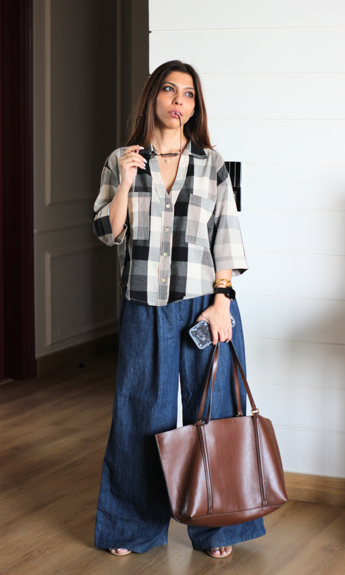 Monochrome Check Cropped Shirt – FAIL. Monochrome Check Cropped Shirt – FAIL.