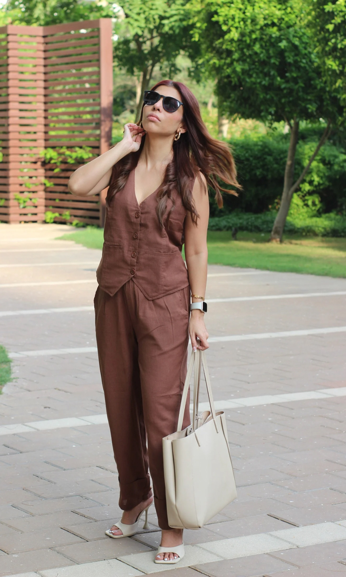 Cedar Brown Waist Coat and Pants Co-ord