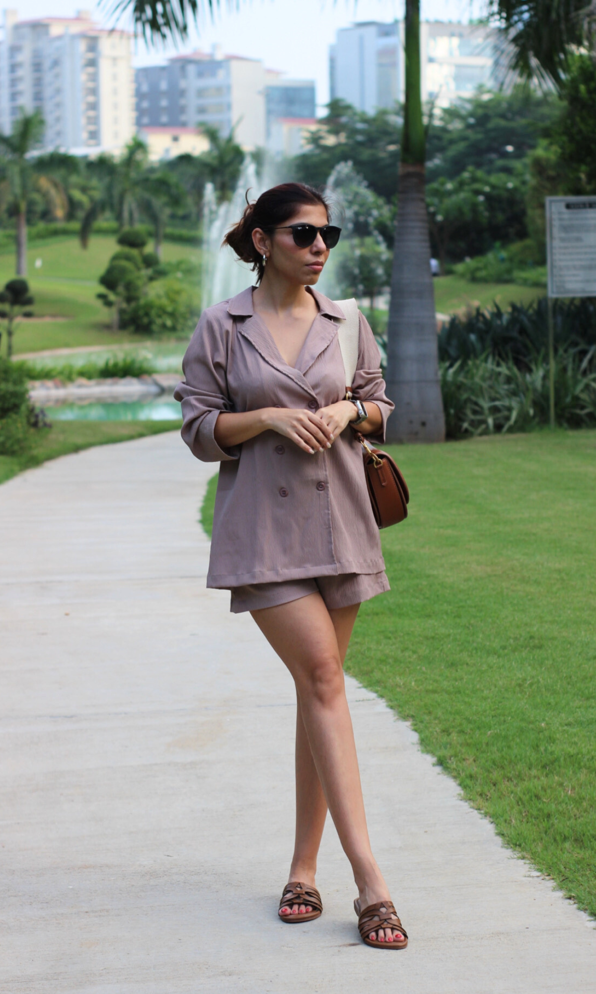 Mallow Stem Blazer Shirt and Shorts Co-ord