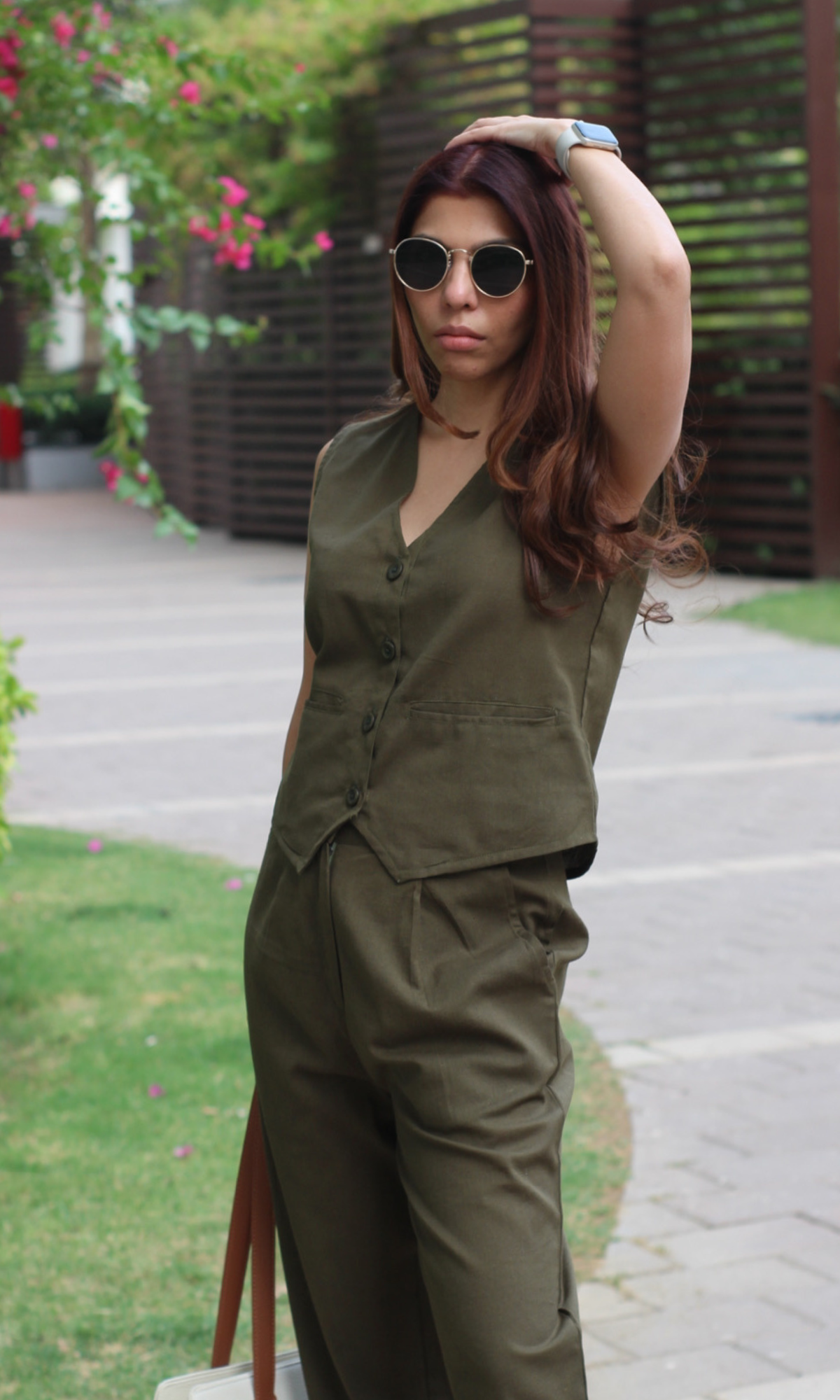 Olive Green Waist Coat and Pants Co-ord