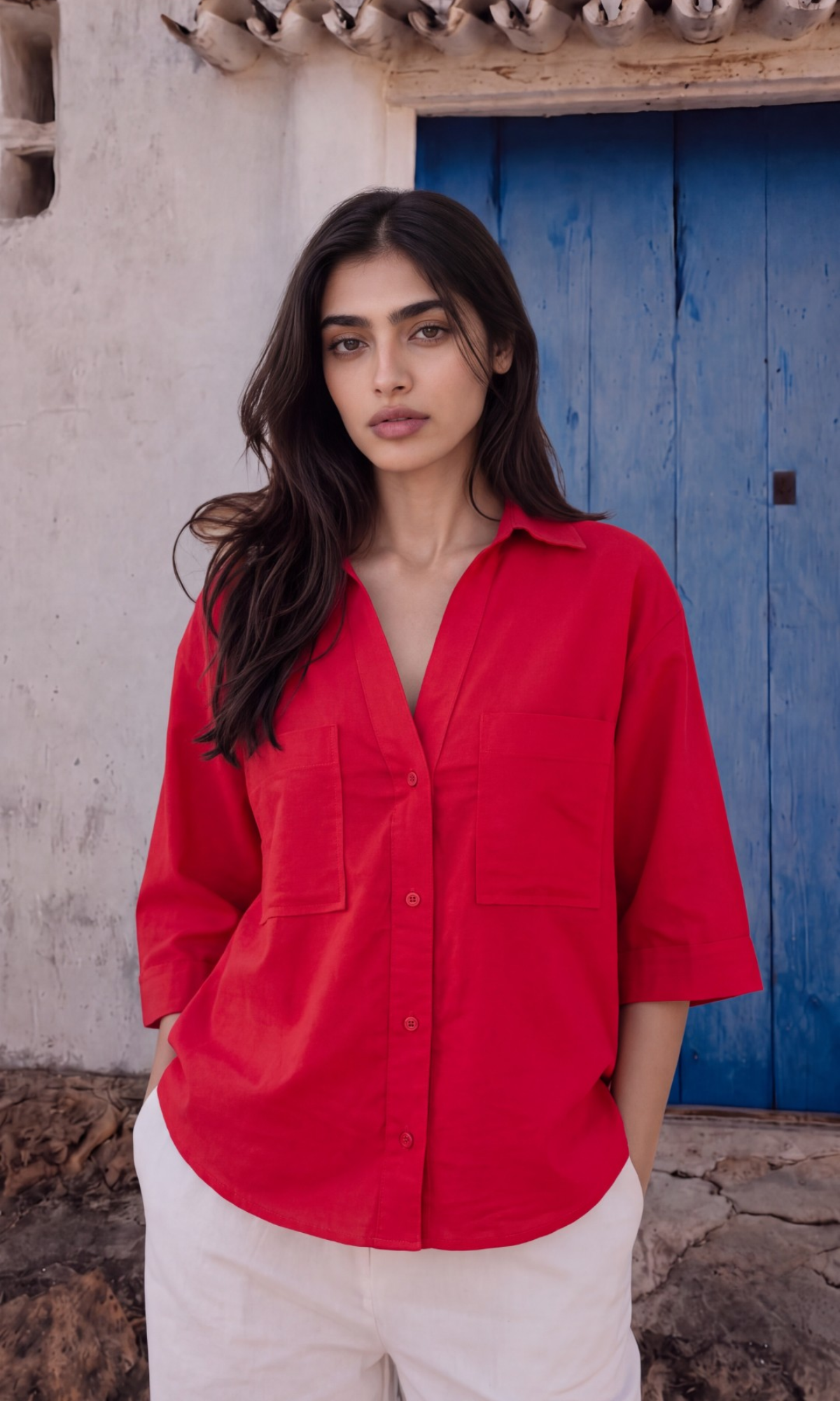 Poppy Red Loose Shirt
