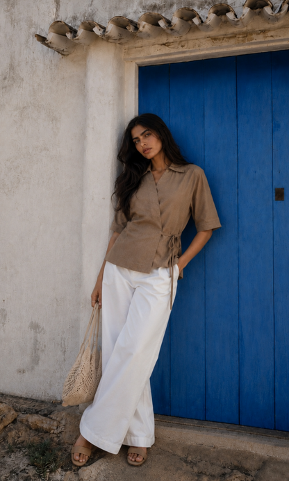 Espresso Side-Tie Blouse