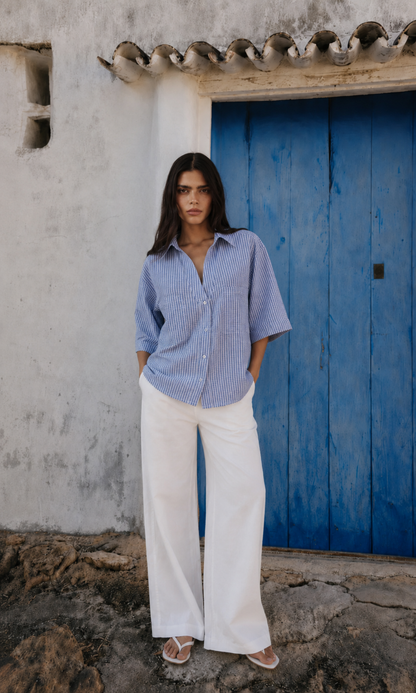 Blue Check Loose Shirt