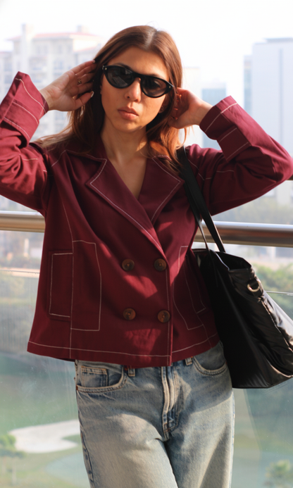 Wine Thread Detail Trench