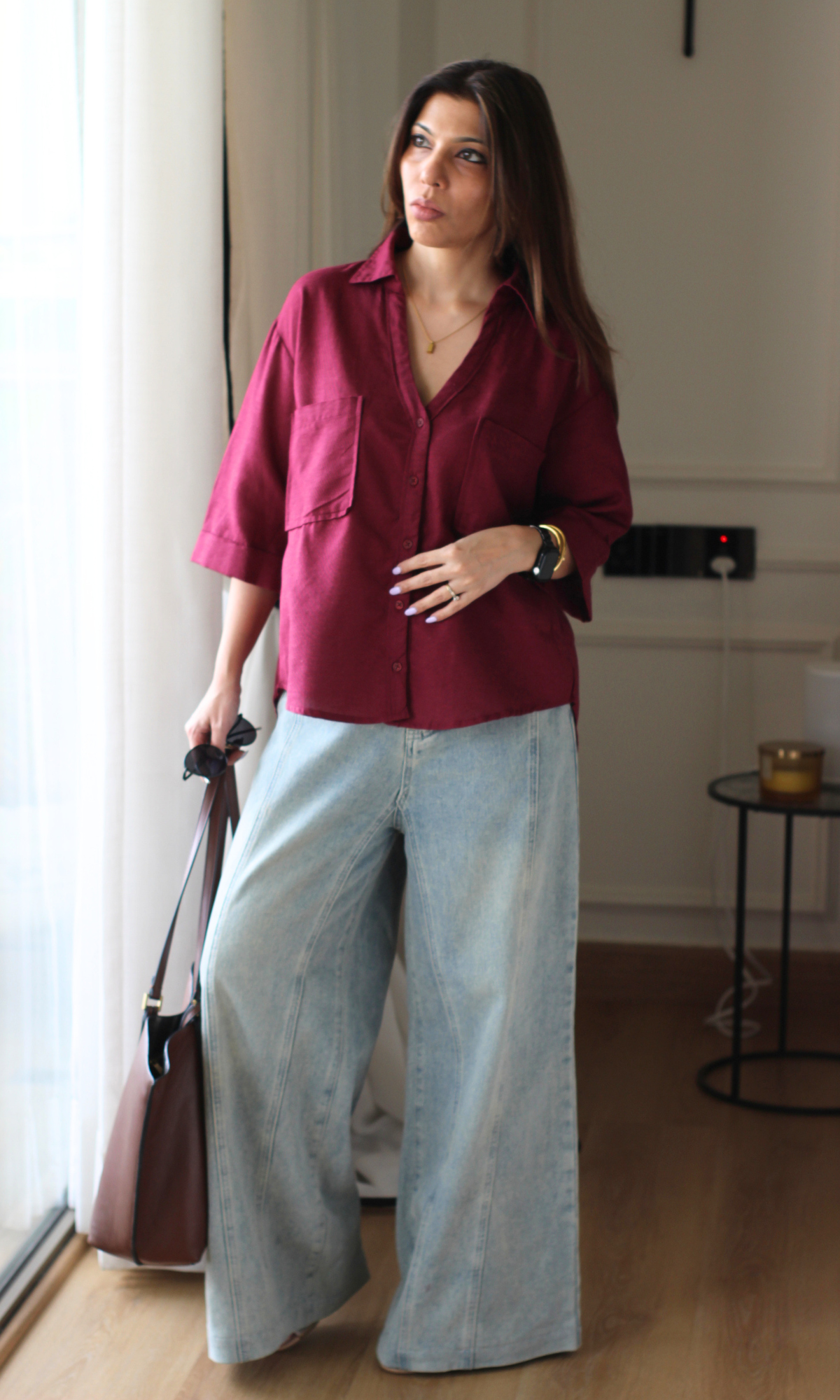 Mulberry Wine Loose Shirt