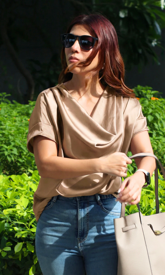 Greyish Mauve Cowl Neck Top