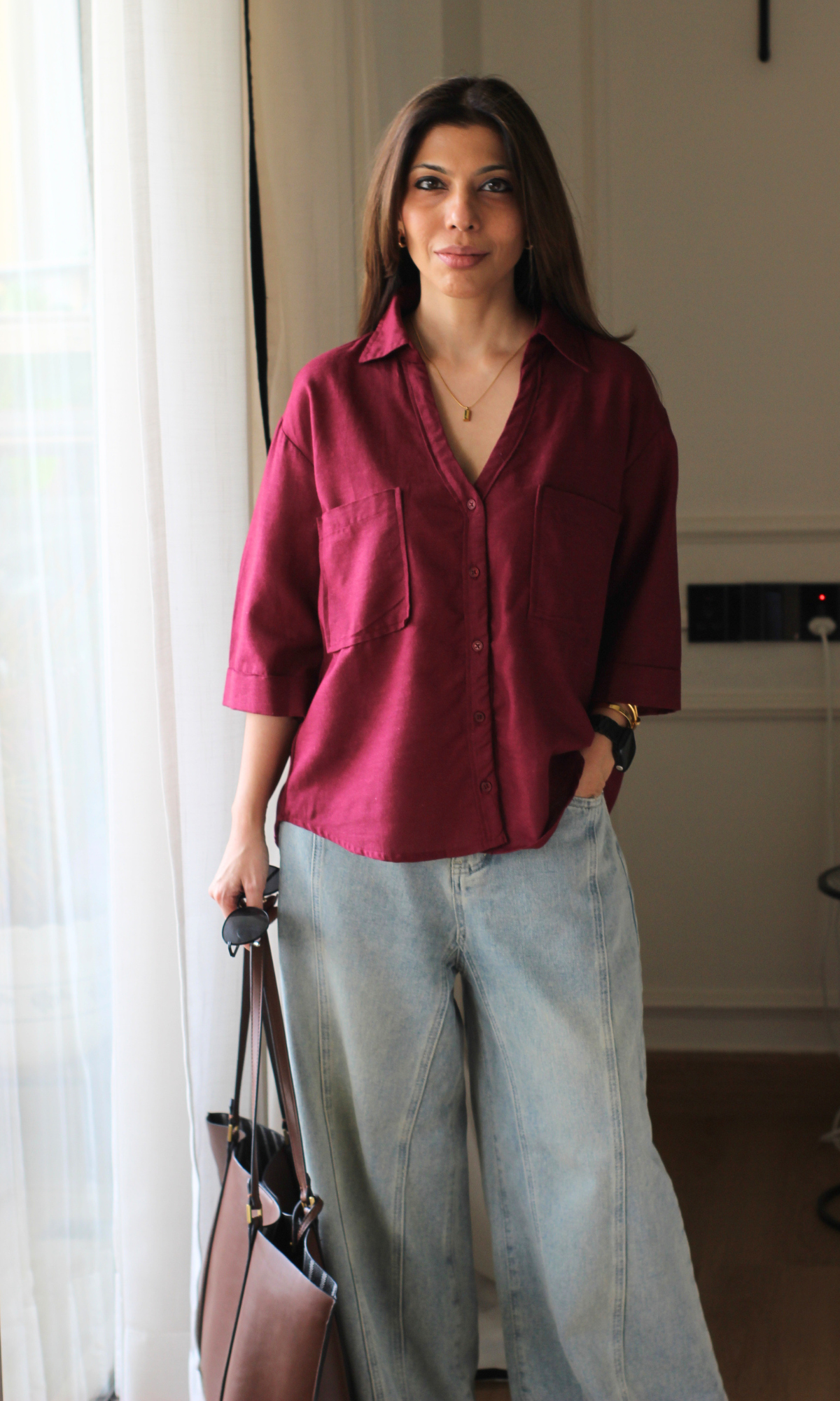 Mulberry Wine Loose Shirt