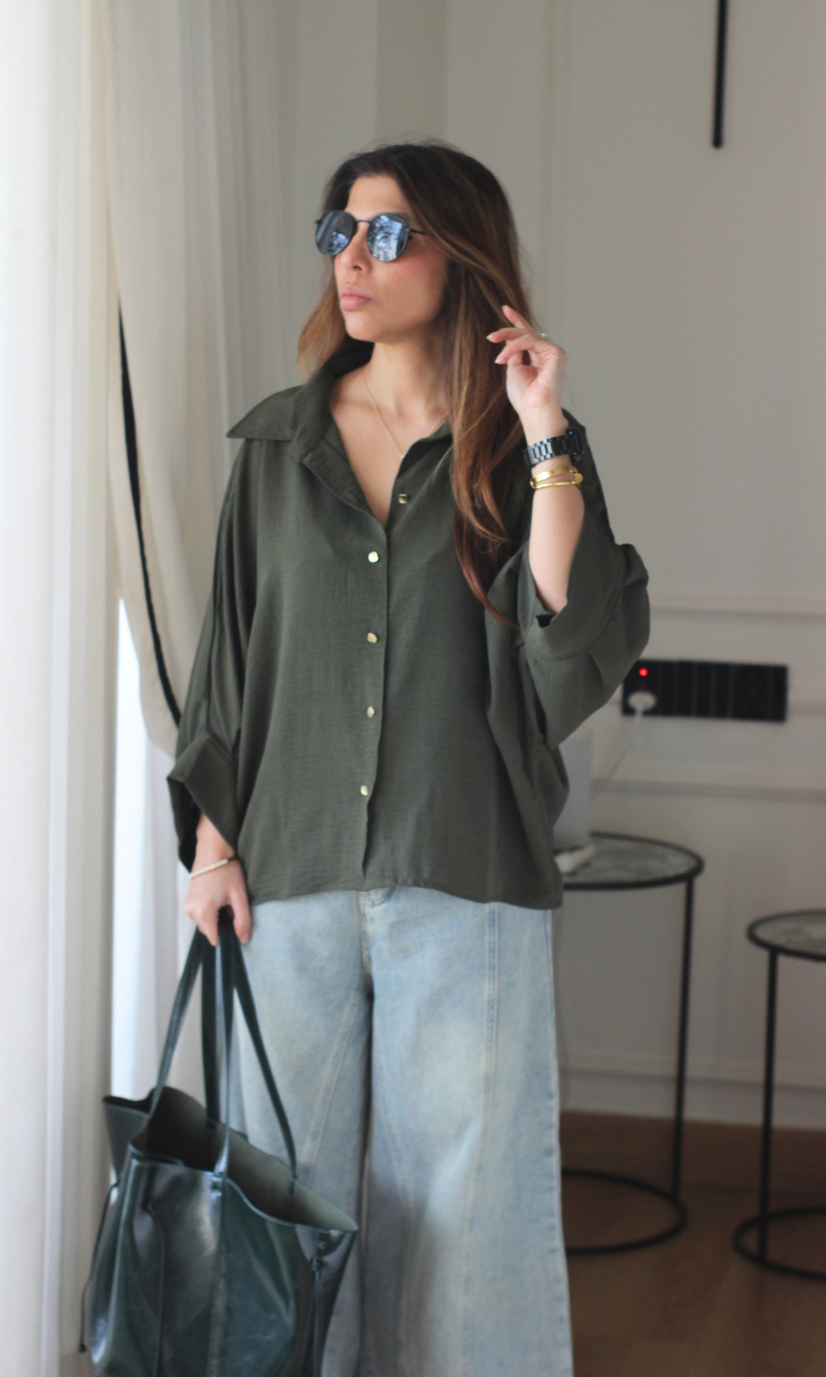 Olive Balloon Shirt