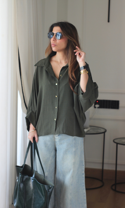 Olive Balloon Shirt