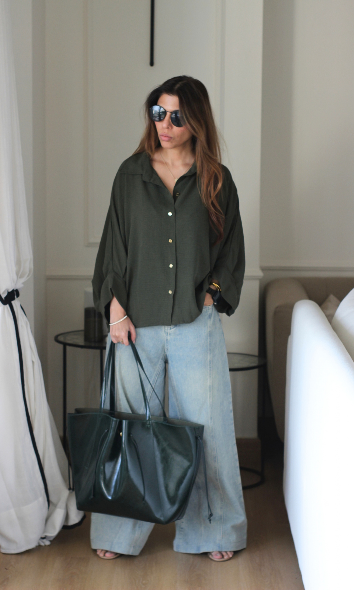 Olive Balloon Shirt