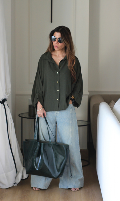 Olive Balloon Shirt