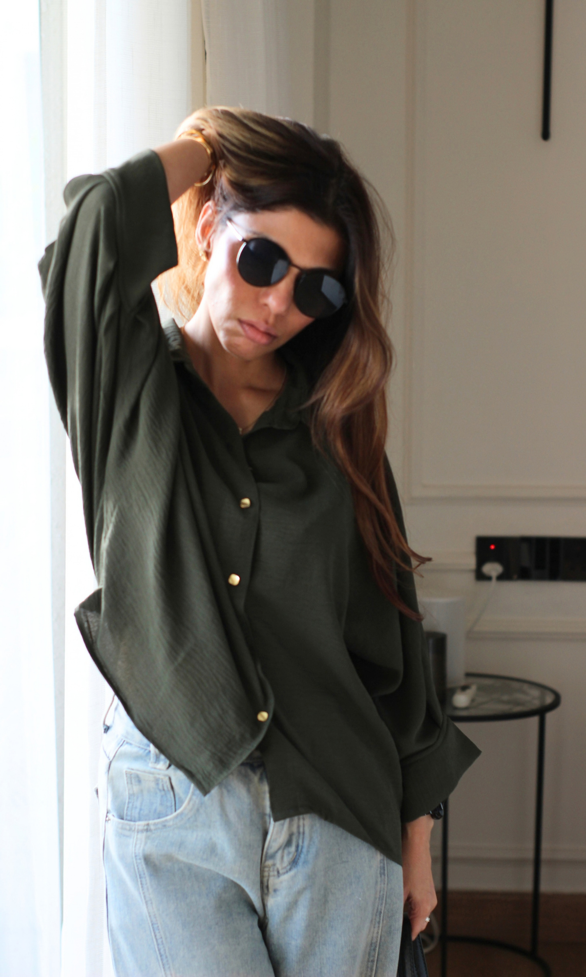 Olive Balloon Shirt
