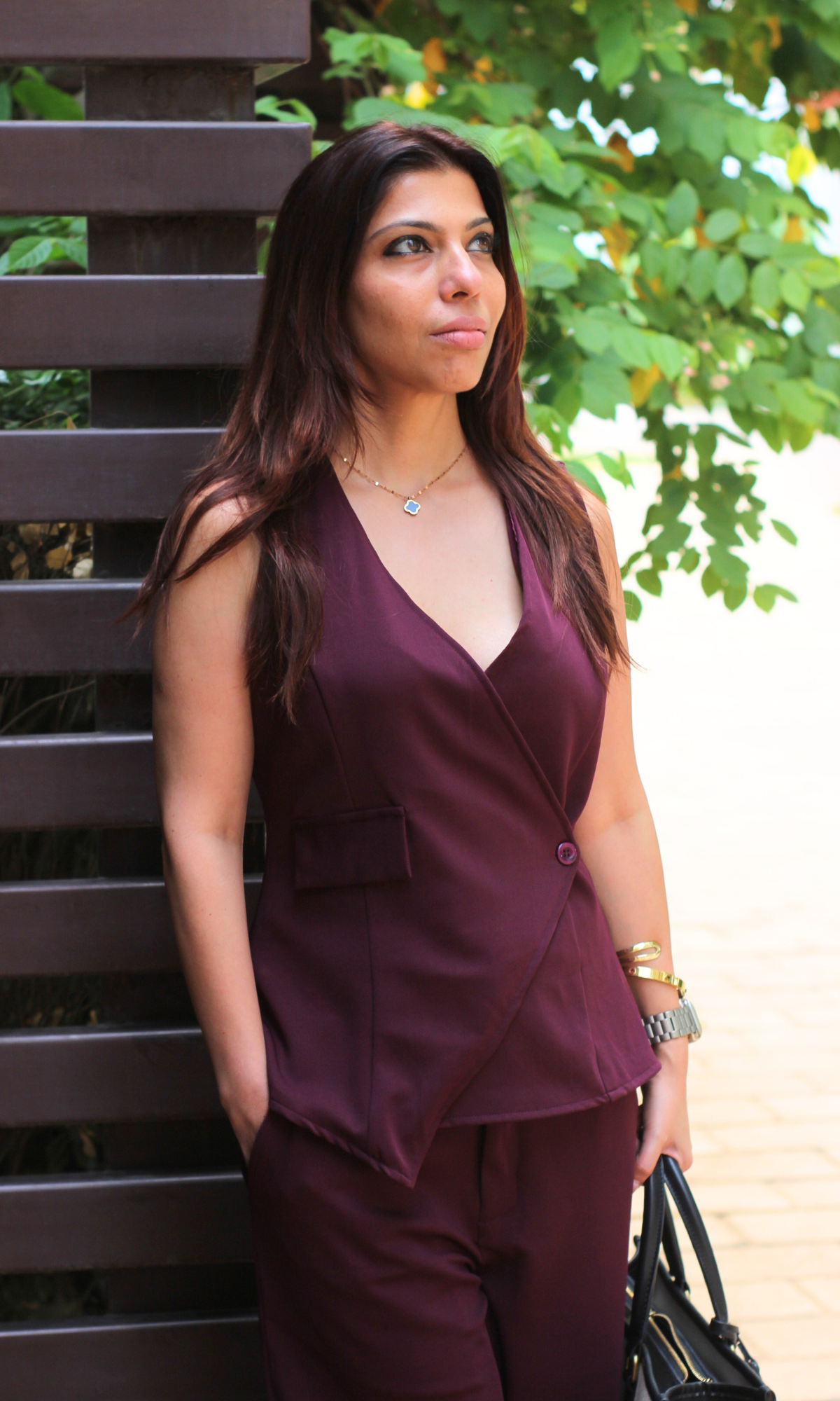 Dark Wine Waist Coat and Pants