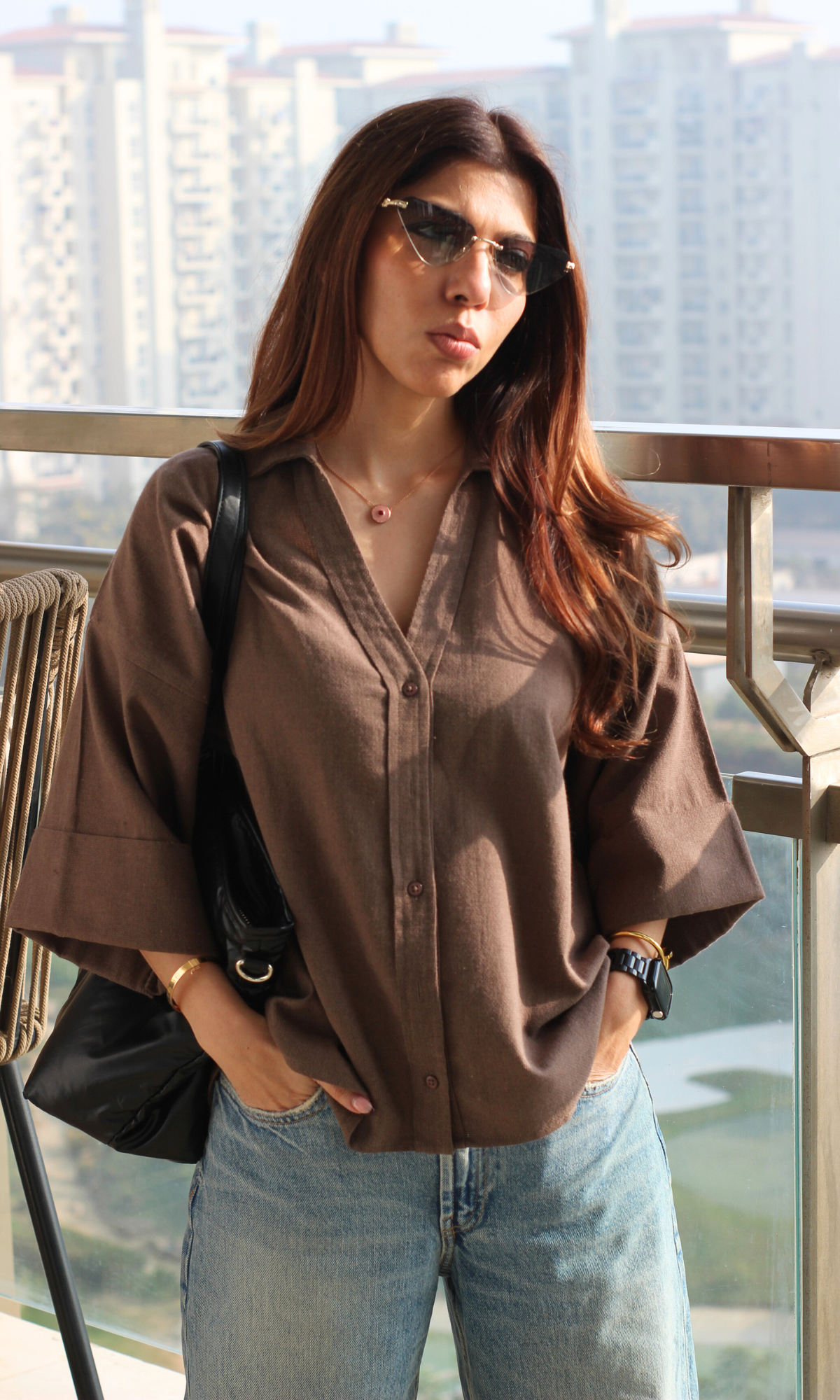 Coffee Cotton Shirt