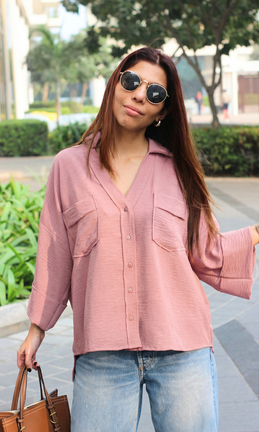 Soft Pink Flowing Shirt