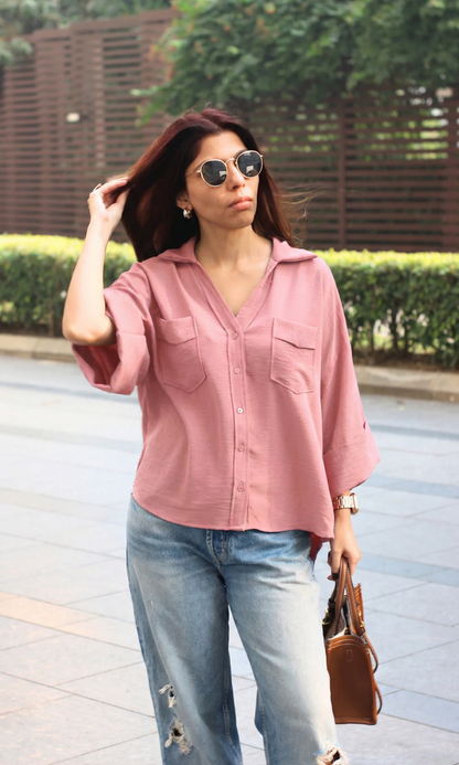 Soft Pink Flowing Shirt