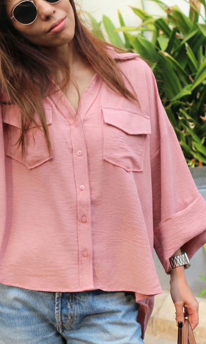 Soft Pink Flowing Shirt
