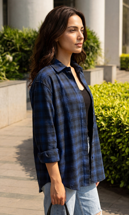 Midnight Navy Check Shirt