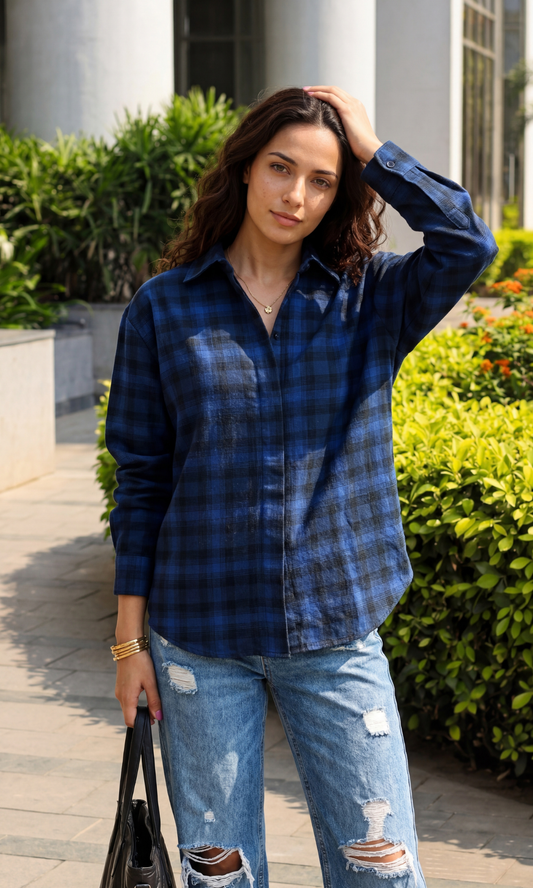 Midnight Navy Check Shirt