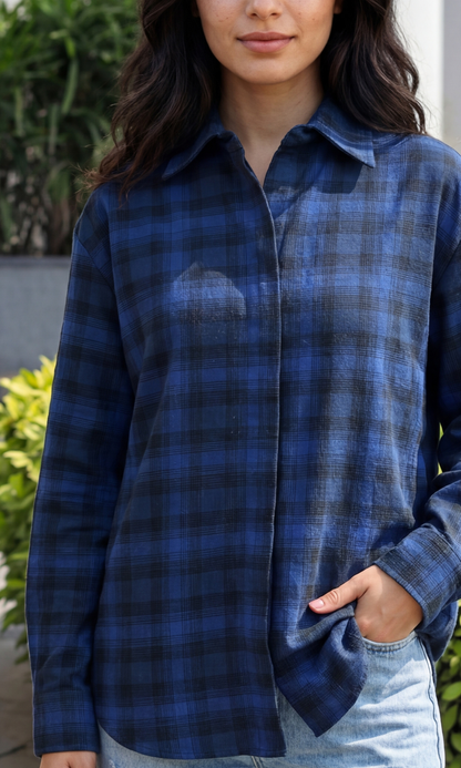 Midnight Navy Check Shirt