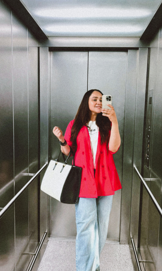 Hot Pink Double Breasted Blazer Jacket