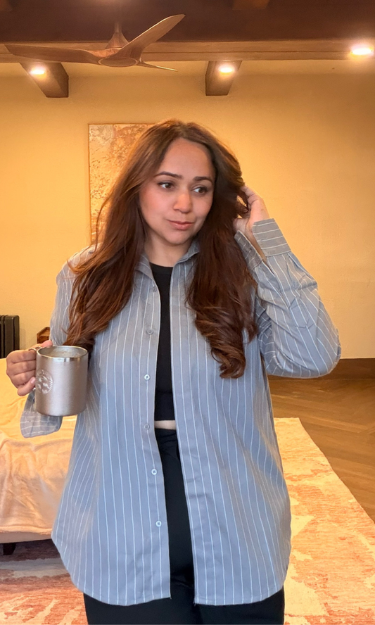 Sand Striped Cotton Shirt