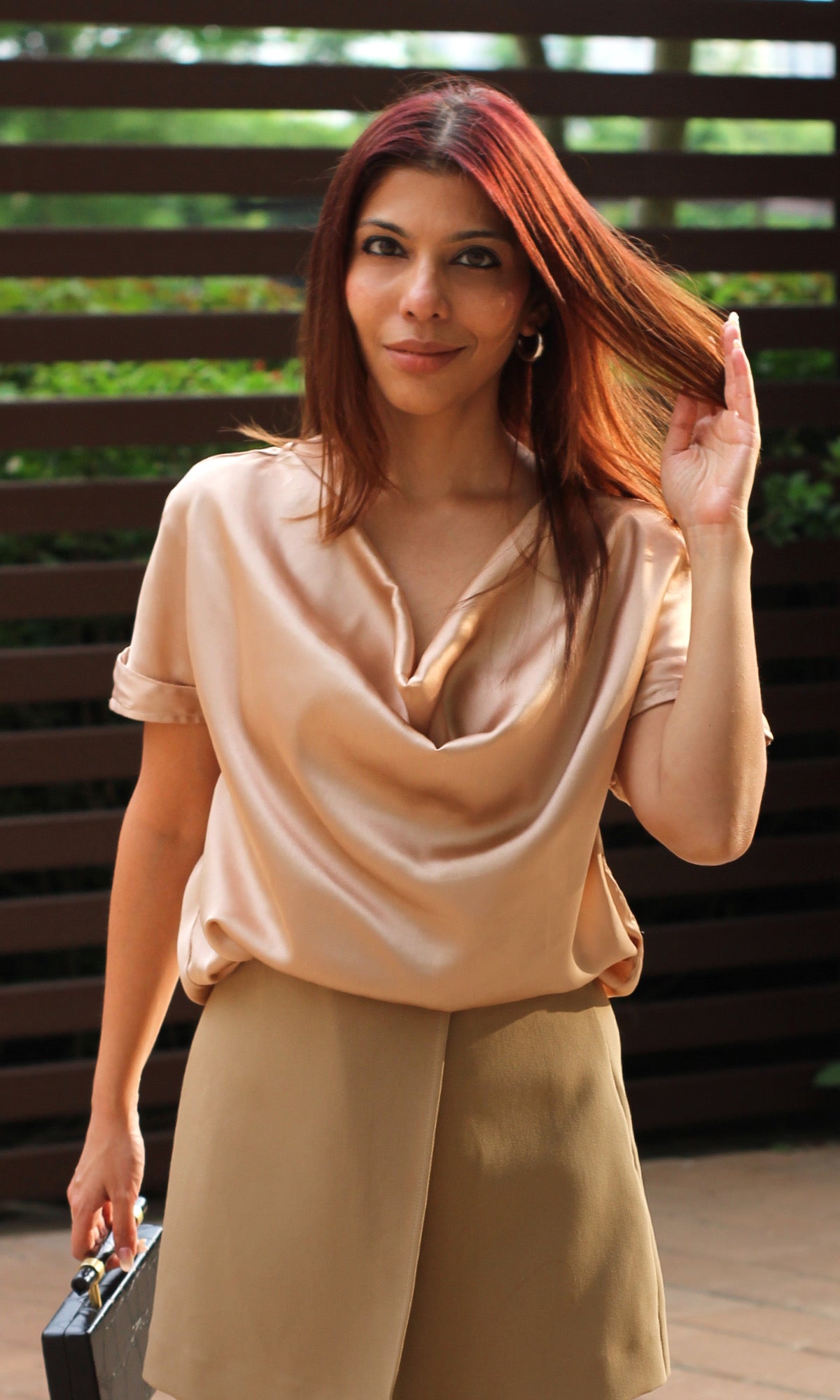 Rose Gold Cowl Neck Top