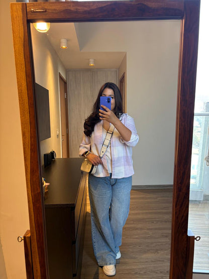 Lavender Ivory Checked Shirt